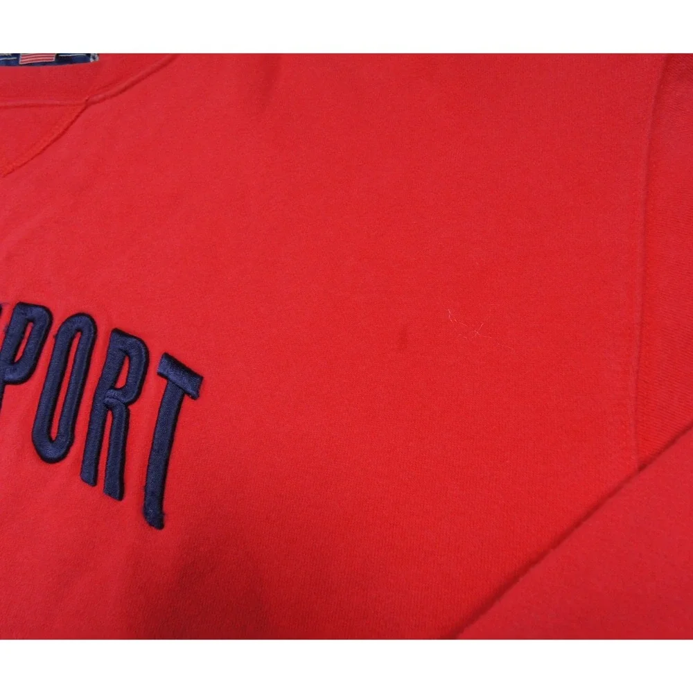 Vintage Guess Sweatshirt Mens XL Red Crewneck Pullover USA Flag 90s Y2K Adult